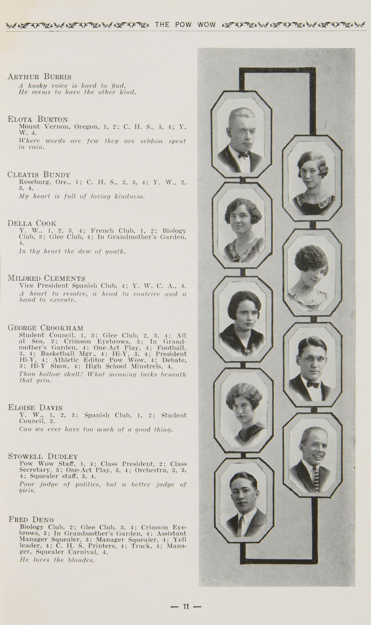 George Crookham Jr Yearbook Quote 1925